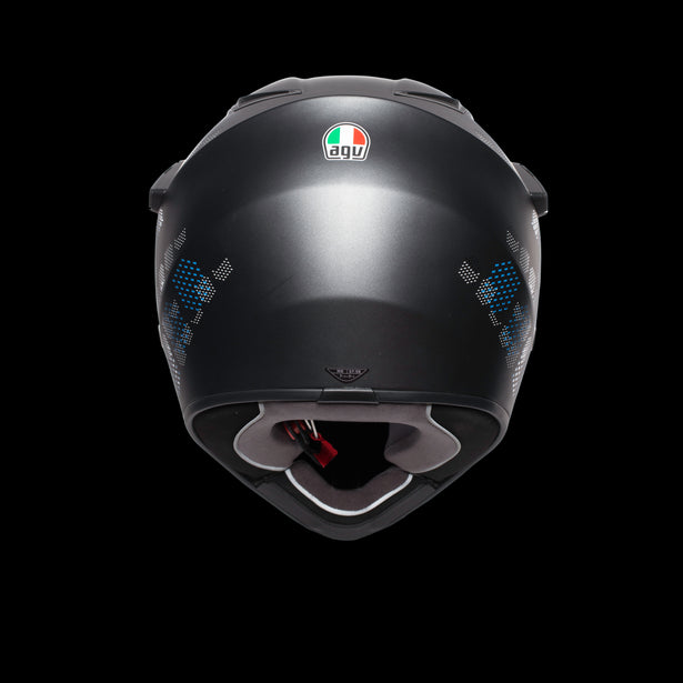 AX9 MULTI ECE DOT - ANTARTICA MATT BLACK/CYAN