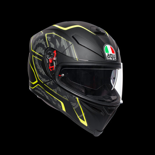 K5 S MULTI ECE DOT - TORNADO MATT BLACK/YELLOW FLUO